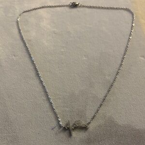 Heartbeat Pendant Silver Necklace